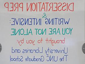 Dissertation Prep Workshop signage